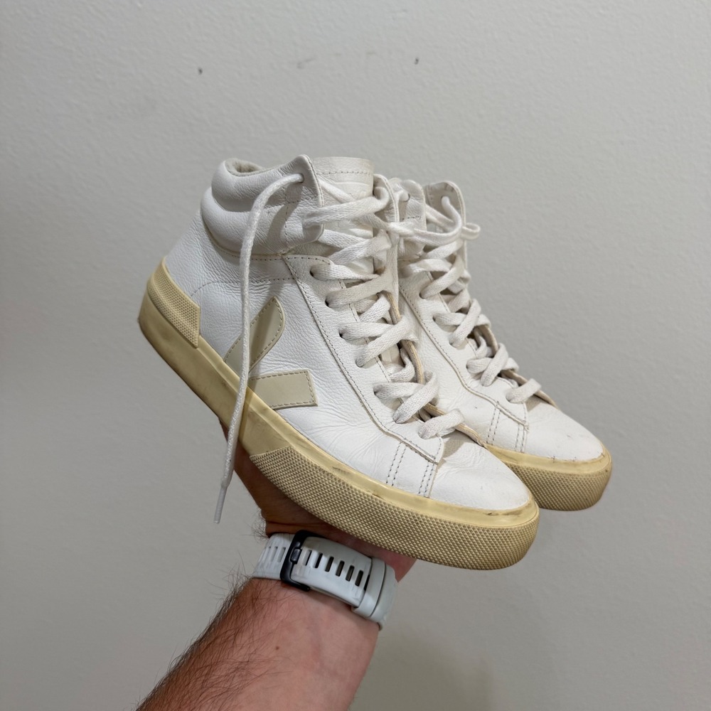Veja Nova High Top Leather Sneakers White Pierre US Women 8 EUR 39